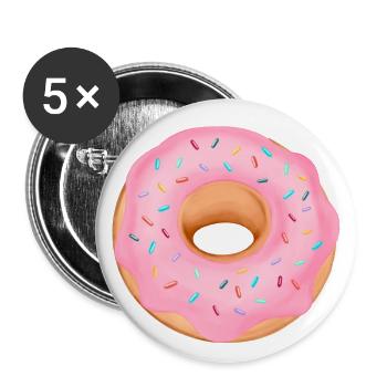 Donut - Buttons groß 56 mm (5er Pack) - Weiß - Vorne