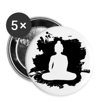 Yoga Buddha Yogi Art - Buttons groß 56 mm (5er Pack) - Weiß - Vorne