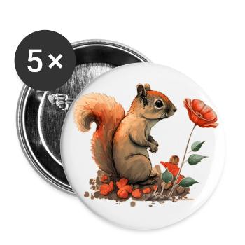 Squirrel - Buttons large 2.2''/56 mm (5-pack) - white - Front