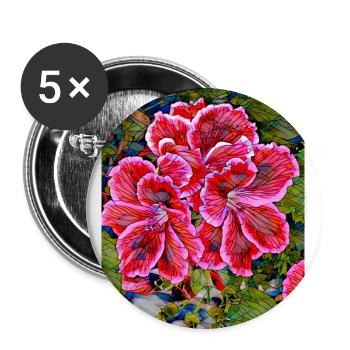 Géraniums n ° 4 - Lot de 5 grands badges (56 mm) - blanc - Devant