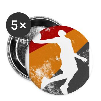 Basketballspieler Geschenk - Buttons groß 56 mm (5er Pack) - Weiß - Vorne