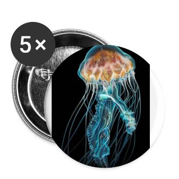 Geheimnisvolle Qualle - Buttons groß 56 mm (5er Pack) - Weiß - Vorne