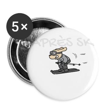 Apres Ski - Buttons groß 56 mm (5er Pack) - Weiß - Vorne