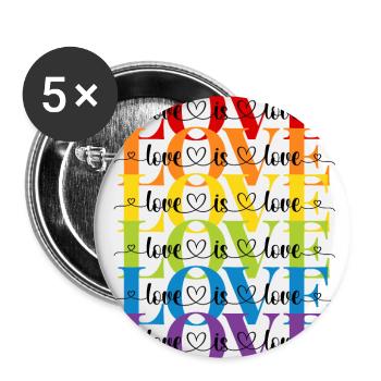 l’amour est amour - Lot de 5 grands badges (56 mm) - blanc - Devant