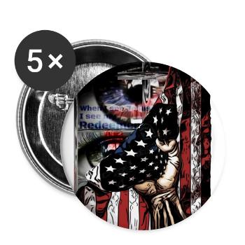 Conception pour les employés de l’église Drapeau de l’Amérique - Lot de 5 grands badges (56 mm) - blanc - Devant