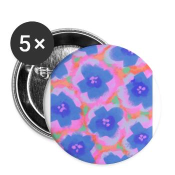 Cute Purple Flowers - Buttons groß 56 mm (5er Pack) - Weiß - Vorne