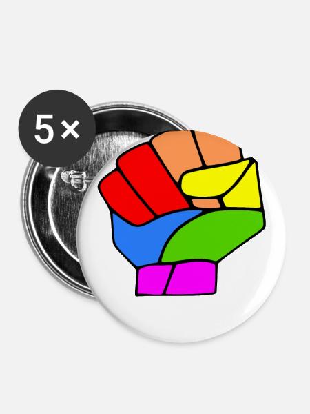 Pride - Buttons groß 56 mm (5er Pack) - Weiß