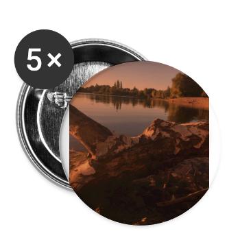 Nature,Trees,Lake,Evening - Buttons large 2.2''/56 mm (5-pack) - white - Front