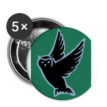 Eule - Buttons groß 56 mm (5er Pack) - Weiß - Vorne