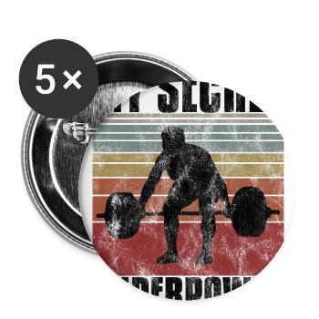 La musculation est mon super pouvoir secret Bodybuilder - Lot de 5 grands badges (56 mm) - blanc - Devant