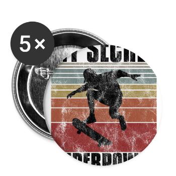 My Secret Superpower Skateboard Skateboarder Skate - Lot de 5 grands badges (56 mm) - blanc - Devant
