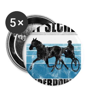 Ma course secrète de superpuissance Trabreiter Sulky - Lot de 5 grands badges (56 mm) - blanc - Devant