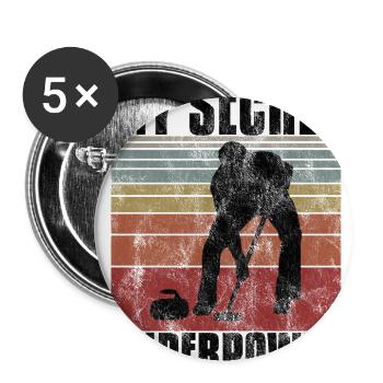 Le curling est mon curleur de superpuissance - Lot de 5 grands badges (56 mm) - blanc - Devant