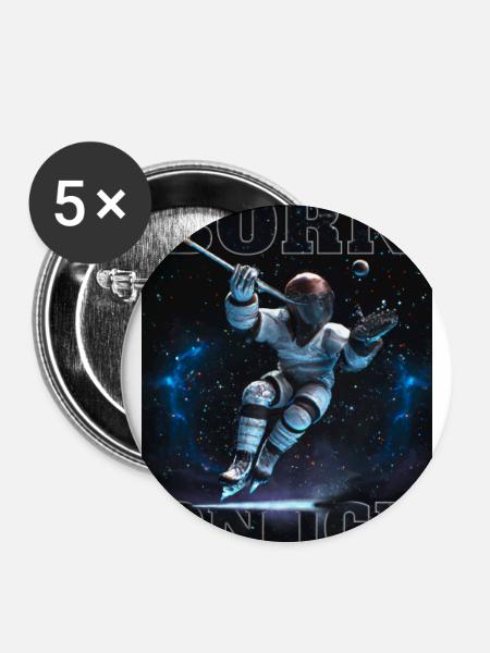 Eishockeyspieler mit Superkräften - Buttons groß 56 mm (5er Pack) - Weiß