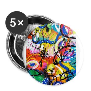 Abstract Chaos #8 original painting Design - Buttons groß 56 mm (5er Pack) - Weiß - Vorne