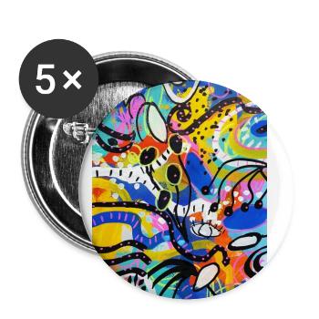Abstract Chaos #10 original painting Design - Buttons groß 56 mm (5er Pack) - Weiß - Vorne