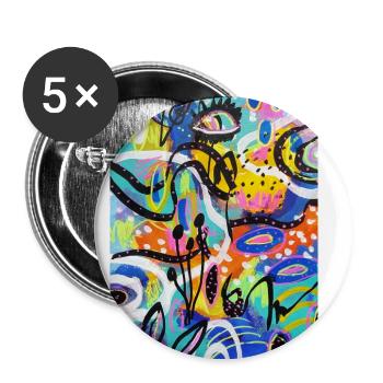 Abstract Chaos #11 original painting Design - Buttons groß 56 mm (5er Pack) - Weiß - Vorne