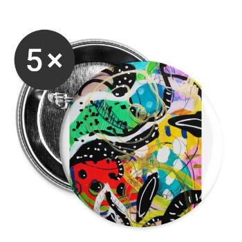 Abstract Chaos #16 original painting Design - Buttons groß 56 mm (5er Pack) - Weiß - Vorne