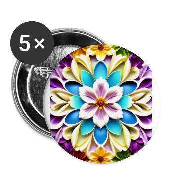 Floral 64 - Buttons large 2.2''/56 mm (5-pack) - white - Front