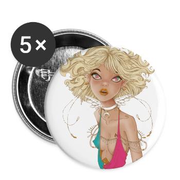 Angelic gaze - Buttons large 2.2''/56 mm (5-pack) - white - Front
