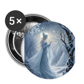 Die zweitjüngste Tochter des Winters heißt Crystal - Buttons groß 56 mm (5er Pack) - Weiß - Vorne
