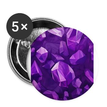 Amethyst Stein Muster - Buttons groß 56 mm (5er Pack) - Weiß - Vorne