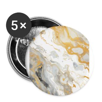 Marble Stone - Buttons large 2.2''/56 mm (5-pack) - white - Front