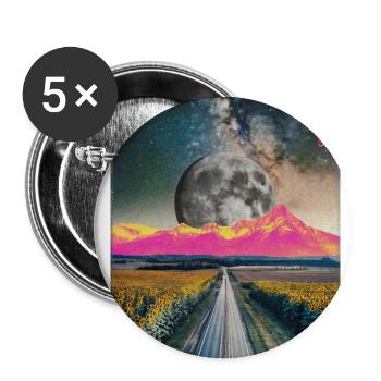 Giant Moon and fantastic Landscape - Buttons groß 56 mm (5er Pack) - Weiß - Vorne