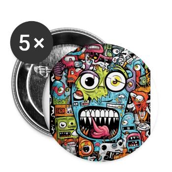 [MB] Panic Face - Buttons large 2.2''/56 mm (5-pack) - white - Front