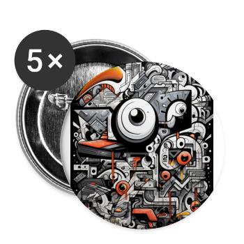[MR] Durchblick ist gegönnt - Buttons groß 56 mm (5er Pack) - Weiß - Vorne