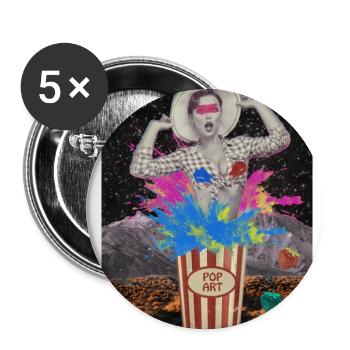 Pop Art Collage - Lot de 5 grands badges (56 mm) - blanc - Devant