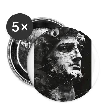 zerbrochenes Gesicht einer Marmorstatue - Buttons groß 56 mm (5er Pack) - Weiß - Vorne