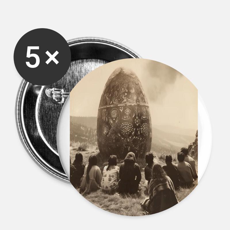 praise the egg monolith - Buttons large 2.2''/56 mm (5-pack) - white