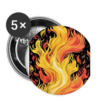 Feuer und Flammen - Buttons groß 56 mm (5er Pack) - Weiß - Vorne