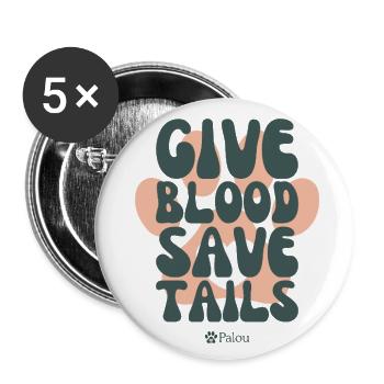 Palou Tails - Buttons groß 56 mm (5er Pack) - Weiß - Vorne
