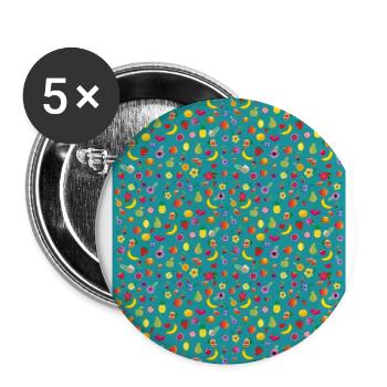 Spring and summer all-over print. - Buttons large 2.2''/56 mm (5-pack) - white - Front