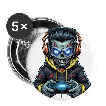 Zombie Gamer : Jouez jusqu’à ce que votre tête explose ! - Lot de 5 grands badges (56 mm) - blanc - Devant
