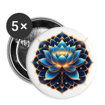 Harmonie du lotus -- La beauté dans le silence - Lot de 5 grands badges (56 mm) - blanc - Devant