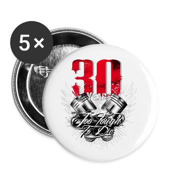 Motorcycle - 30 years - Buttons large 2.2''/56 mm (5-pack) - white - Front