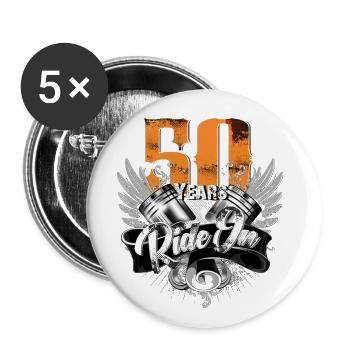Ride on - 50 years - Buttons large 2.2''/56 mm (5-pack) - white - Front