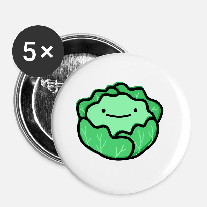 Cute lettuce - Buttons large 2.2''/56 mm (5-pack) - white