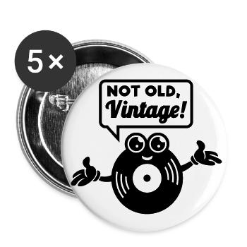 Record (Vintage) - Buttons large 2.2''/56 mm (5-pack) - white - Front