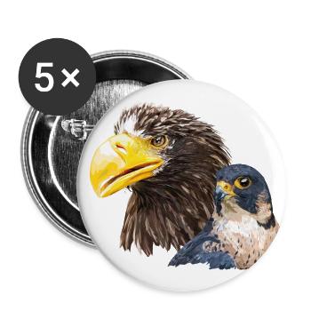 Giant pigargo and peregrine falcon - Buttons large 2.2''/56 mm (5-pack) - white - Front