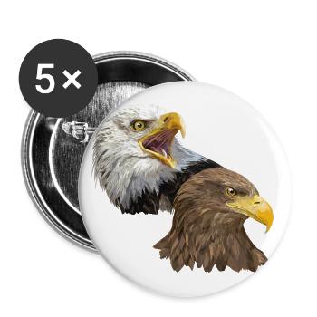 Pigargos - Buttons groß 56 mm (5er Pack) - Weiß - Vorne