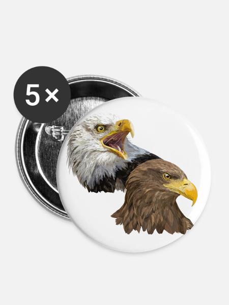 Pigargos - Buttons groß 56 mm (5er Pack) - Weiß