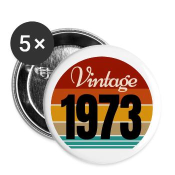 vintage 1973 - Buttons large 2.2''/56 mm (5-pack) - white - Front