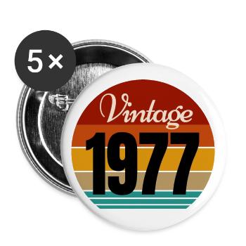 vintage 1977 - Buttons large 2.2''/56 mm (5-pack) - white - Front