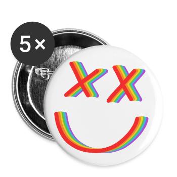 PRIDE SMILE - Lot de 5 grands badges (56 mm) - blanc - Devant