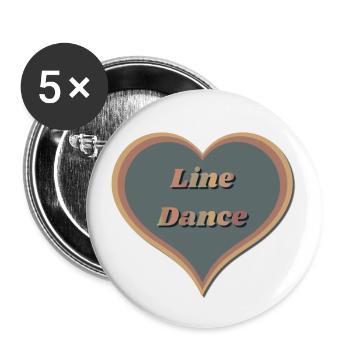 Line dance Herz - Buttons groß 56 mm (5er Pack) - Weiß - Vorne