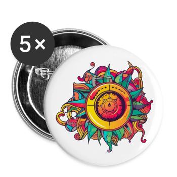 Dessin tripant - Lot de 5 grands badges (56 mm) - blanc - Devant